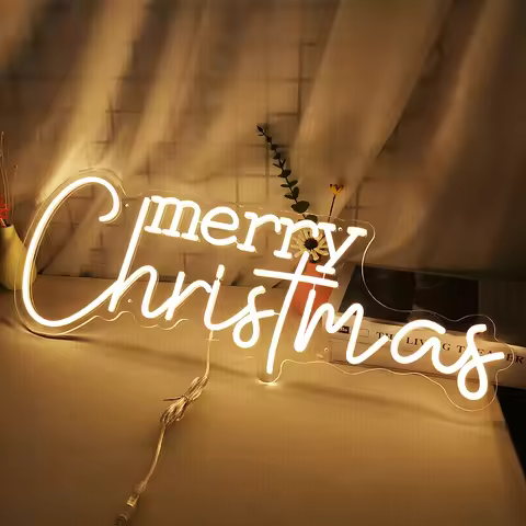 Merry Christmas Neon Sign for Christmas Decoration 30x11 inches Large LED Dimmable Acrylic Neon Ligh