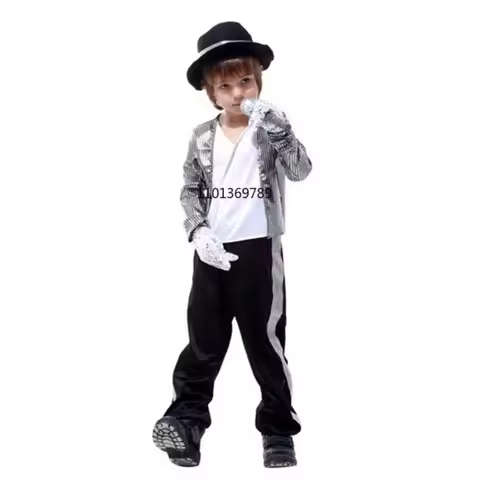 Michael Kids Story Book Week Holiday Party Jackson Superstar Pop Star Costume 80s Dancer Boys Child 