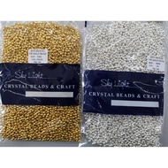 Metallic Gold & Silver Round Beads (50g)