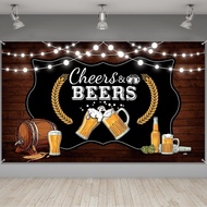 Cheers and Beers Party Decorations,Retro Rustic Wooden Board 30th 40th 50th Birthday Theme Party Pho