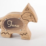 木製存錢罐、木製狐狸 定制禮品硬幣庫、木製動物存錢罐