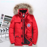 ★☽Canada Goose 2021เสื้อคลุมฤดูหนาวใหม่เพศชายติดตั้งคู่ย่อหน้าไม่พอใจหนุ่มเป็ดสีขาวลงแจ็คเก็ตมีฮู้ดอ
