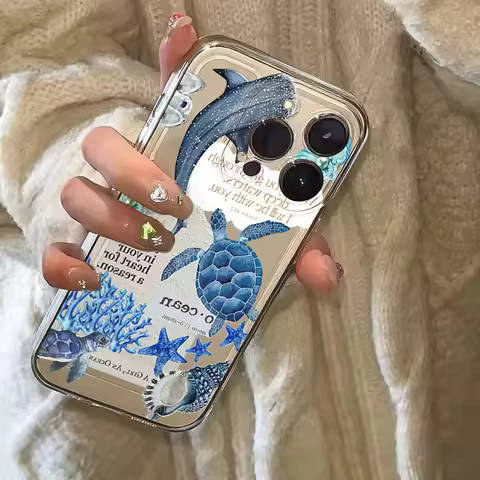 Marine Life English Text Pattern Clear Phone Case for Xiaomi Redmi Note 14 Pro 12 11 10 13 Pro Plus 