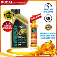 DUCAL 4T ESTER RACING  (1.15L) Fully Synthetic10W40 SN/MA2 Motorcycle Engine Oil (FREE GIFT)Minyak Hitam Motosikal 10W40