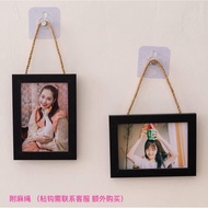 [2pcs] Wall Hanging Photo Frame (5x7”) Thick Edge Black Home Picture Frame Decoration Wall Couple Ph