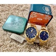 FOSSIL PAWNABLE GRANT METAL COUPLE WATCH