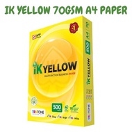 【1RIM=450/500SHEET ! ! !】IK YELLOW A4 PAPER 70GSM 450S / 500S (PRICE FOR 1 RIM)