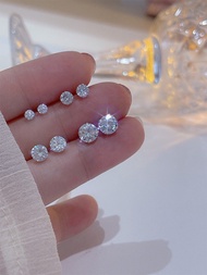 Bông Tai Kim Cương Giả Nhỏ Màu Trắng BT01 Bằng titan Phụ Kiện Thời Trang Nam Nữ