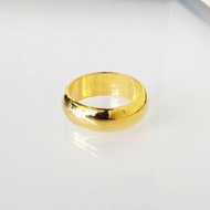 แหวนทองคำแท้ 96.5% น้ำหนัก 1สลึง (3.8 กรัม) แหวนเรียบ เกลี้ยง แหวนปลอกมีดเงา โปร่ง ไซส์52-65 GR965-3.8-1