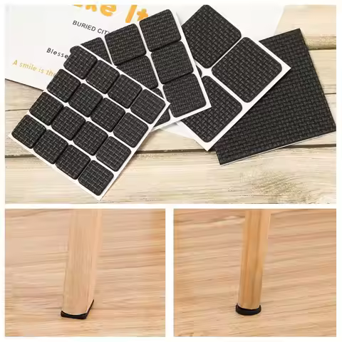 1/4/9/16PCS Black Foam Furniture Leg Pads Self Adhesive Square Round Table Feet Covers Chair Sofa An