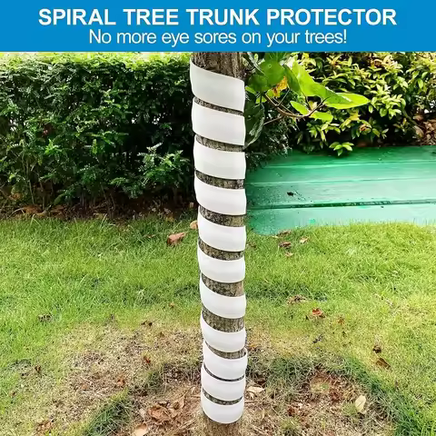 4Pcs Tree Trunk Protector Plastic- Spiral Tree Guard-Tree Bark Protector Tube Wraps to Protect Sapli