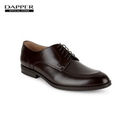 DAPPER รองเท้าหนัง แบบผูกเชือก Hi-Shine U-Tip Derby Shoes สีน้ำตาล