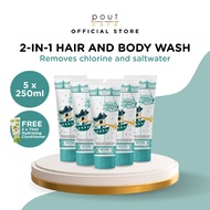 pout Care Grapefruit Island Swimmers' Top-to-Toe (5 x 250ml) – Kids Chlorine Removal Shampoo & Wash