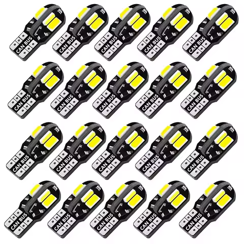 10/20PCS W5W T10 LED Bulbs Canbus 5730 8SMD 4014 26smd 12V 6000K 194 168 LED Car Map Dome Lights Par