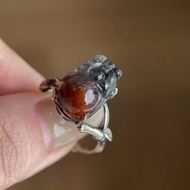 極光23水晶 貔貅 S925銀戒指可調節圈口 四色極光