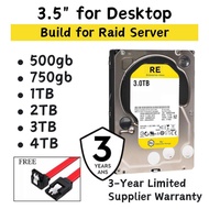 RE/Yellow Enterprise HDD Hard Disk  500gb 1TB 2TB 3TB 4TB 5TB 6TB HDD 3.5" hdd Internal Hard Drive