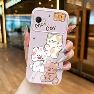 Casing hp for Realme C30 C30s Narzo 50i Cute Rabbit Bear Milk Tea Case Protective New Soft Silicone 