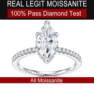 2ct Marquise Cut Full Moissanite Ring for Women S925 Sterling Silver 6*12mm Classic Engagement Weddi