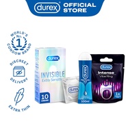 Durex Invisible Extra Sensitive Condoms (Skin Feel Condoms) + Intense Vibe Ring + Durex Play Tingle 