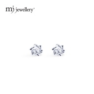 MJ Jewellery 9K White Gold Earrings S120