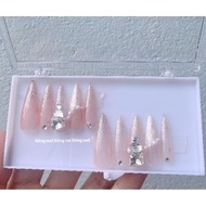 Nailbox with stones, bridal nails _ Code 02