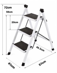 Working Bee - [白色] 多功能可折疊3級人字梯/ 家用加厚料梯子 - 3步