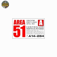 Sticker AREA51 controlled vehicle access USAF sticker