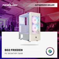 STEQ Powerlogic  B02 Frieden Tempered Glass Gaming Series Pc Case White