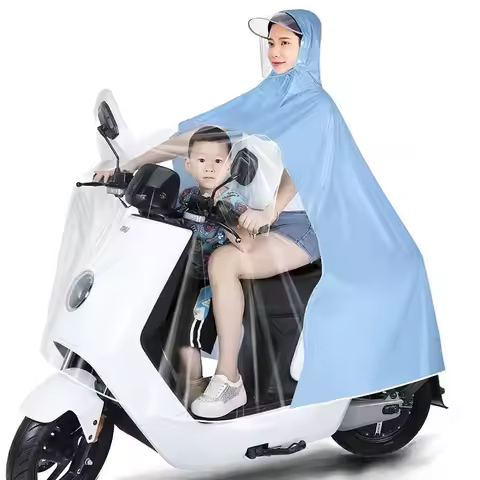 Thickened Extended Electric Bicycle Raincoat Full Body Anti-Rain Coat For Children Motorcycle Rider