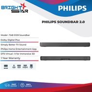 PHILIPS Soundbar 2.0 TAB5109 (120W/DTS Virtual X/Dolby Digital Plus)