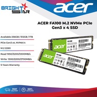 ACER FA100 M.2 NVMe PCIe Gen3 x 4 SSD - 256GB/512GB/1TB