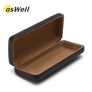 ASWELL Leather Glasses Simple Metal Square PU