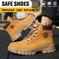 Quality assurance safety boots multifunctional safety shoes steel toe shoes electric welder shoes heavy-duty cowhide safety shoes lightweight wear-resistant protective shoes electr