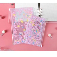 Creative storage, accessories for a girl's planner, glitter card A5/A6 planner loose-leaf zipper