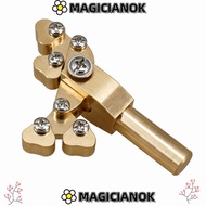 MAGICIANOK Guitar Presser, Brass Brass Color Fret Press Tool, Professional Fret Repair Tool For Fret