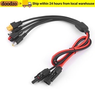 DOODZO  Panel Extension Cable, 4 in 1 MC4 to DC5521 7909 XT60 Female Connector  Wire, Connector 1m L