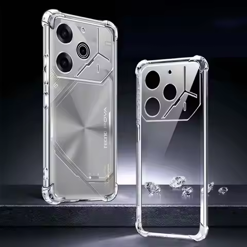 For Tecno Pova 6 Pro /Pova 6 Neo 4G 5G Airbag Shockproof Clear TPU Phone Case For Tecno Pova 5 Pro S