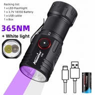 Alonefire ไฟฉายแสงสีขาว + 365nm UV 2-in1 X106ชาร์จไฟได้ USB หมึกจางเช็ค UV สำหรับแมวสุนัขปัสสาวะแมงป