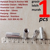 M8 Dynaset Stainless 304 A2-70 M8 Drop In Anchor Service/ SS304 M8