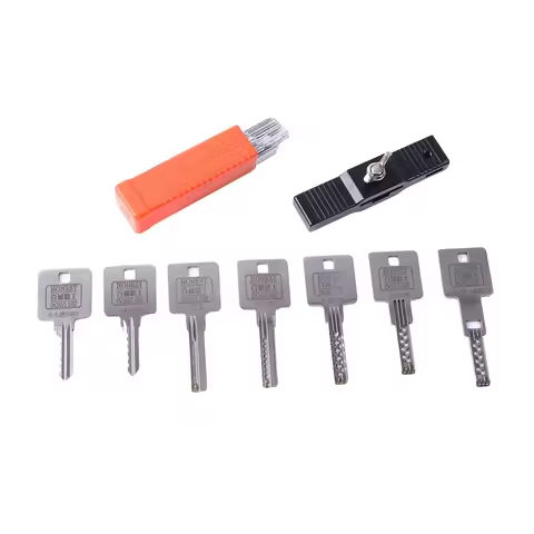 New Arrival Popular 7-pcs Lock Pick Residential Locksmith Tool Bump & Jiggler Foil Tool Set (For 7 C
