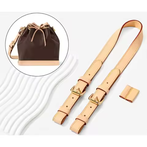 Calf Leather Shouder Handle Strap For Designer Women Handbag For LV Neonoe Shoulder Bucket Bag Parts