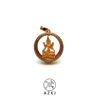 Retro mini Tibetan mini Buddha niche green Tara Buddha statue Gawu box inlaid with diamond pendant c