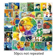 50PCS Van Gogh oil painting design sticker L50-Van Gogh oil painting waterproof sticker