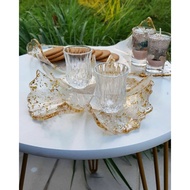 Deformed Large Resin Tray and 4 deformed resin coasters