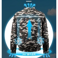 Summer Outdoor Cooling Fan Jacket Men Air Conditioning Clothing Sun-Protcetive Coat Construction Wor