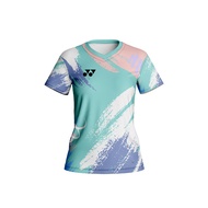 Malaysian Yonex Vibrant Blue Gradient Mesh Badminton T-Shirt - Women's Athletic Performance Top C