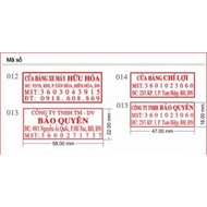 Content stamp on request (3 lines) or (4 lines)