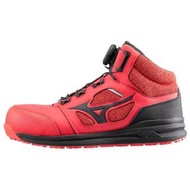 【💥2022 新款 BOA 免綁帶】Mizuno ALMIGHTY LSII 73M BOA F1GA2203 JSAA A級認證 安全鞋 運輸業 汽車維修 廚房 等推薦 3E 闊身設計 紅色x黑色