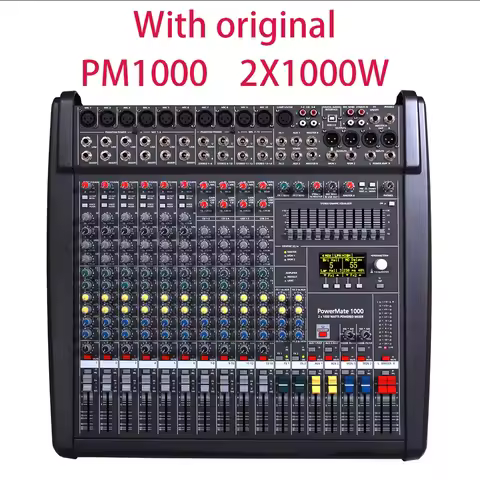 PM1000 Profissional Audio Mixer With Cover Sound Console Compact Mixing System Effect Processor For 