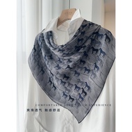 {Light Luxury · Azure Pony} 100% Mulberry Silk Silk Celestial Yarn Silk Scarf Women Summer Scarf Sun
